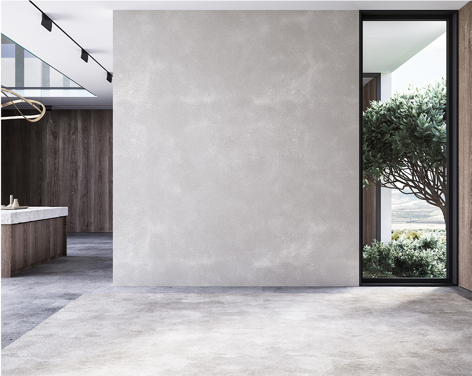 Travertine wall and courtyard